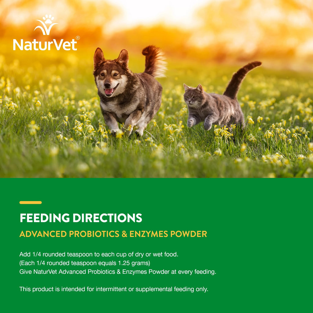 NaturVet – Advanced Probiotics & Enzymes with Vet Strength PB6 for Dogs & Cats (1 lb)