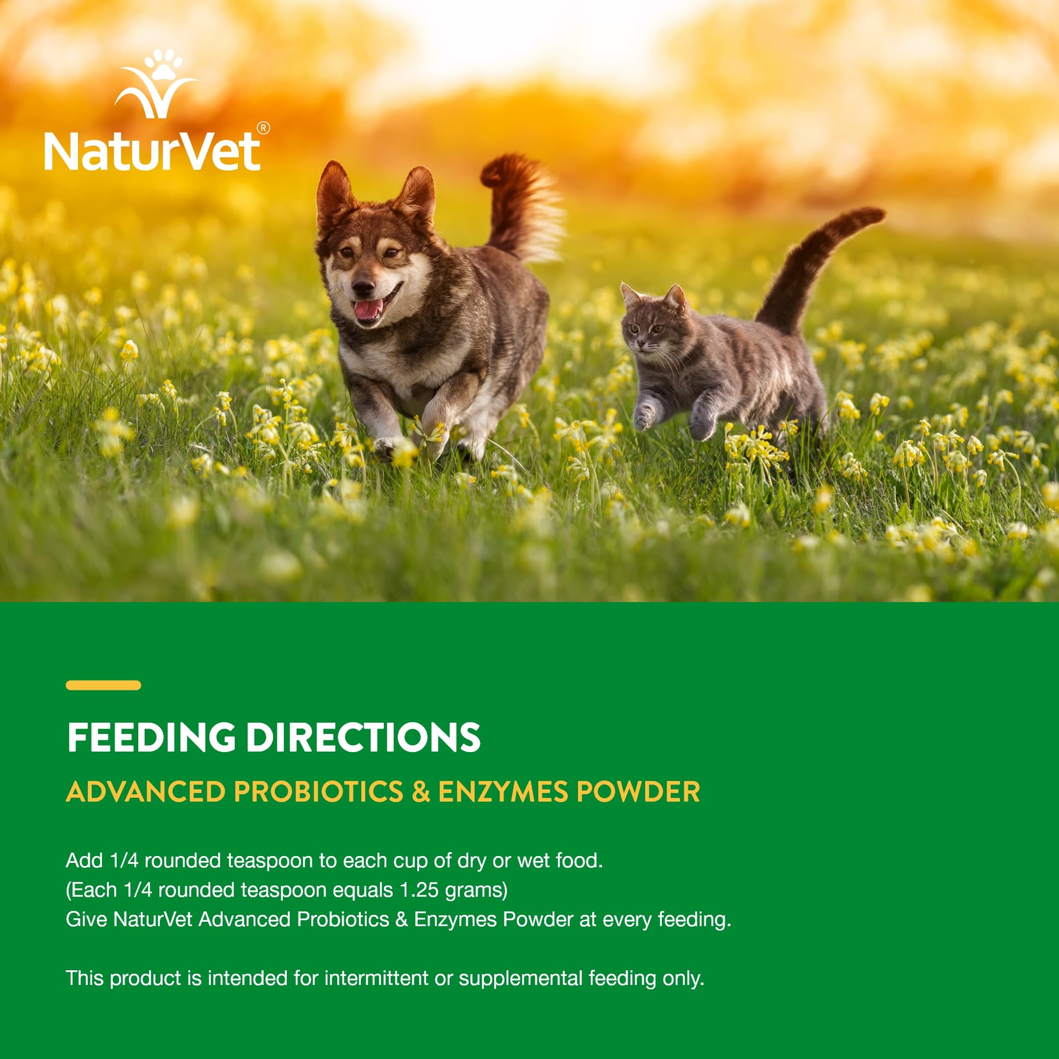 NaturVet – Advanced Probiotics & Enzymes with Vet Strength PB6 for Dogs & Cats (1 lb)