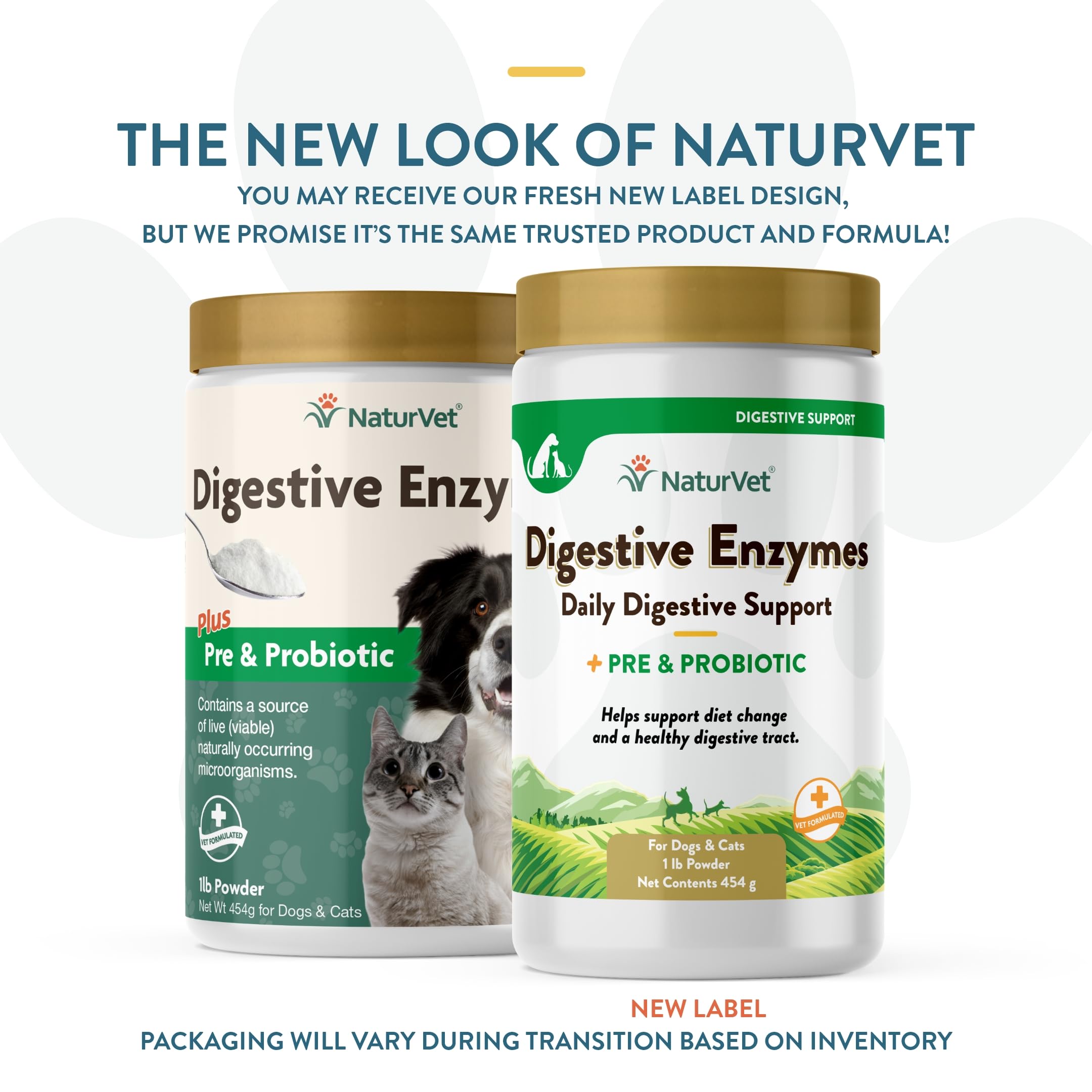 NaturVet Digestive Enzymes with Probiotics & Prebiotics for Dogs & Cats | 1 lb Powder