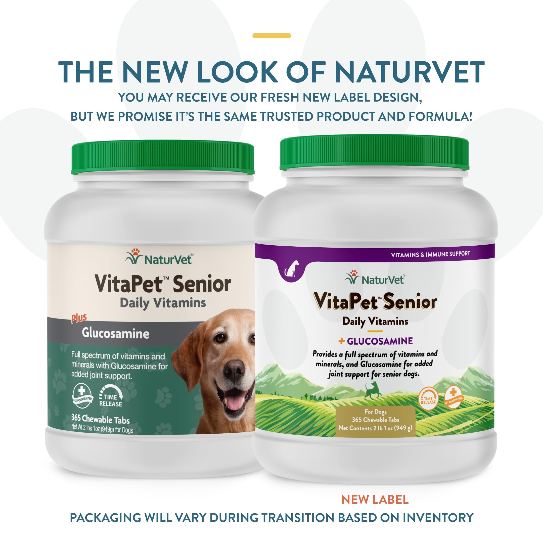 NaturVet VitaPet Senior Daily Vitamins for Dogs with Glucosamine – Joint Support & Full Spectrum Nutrition