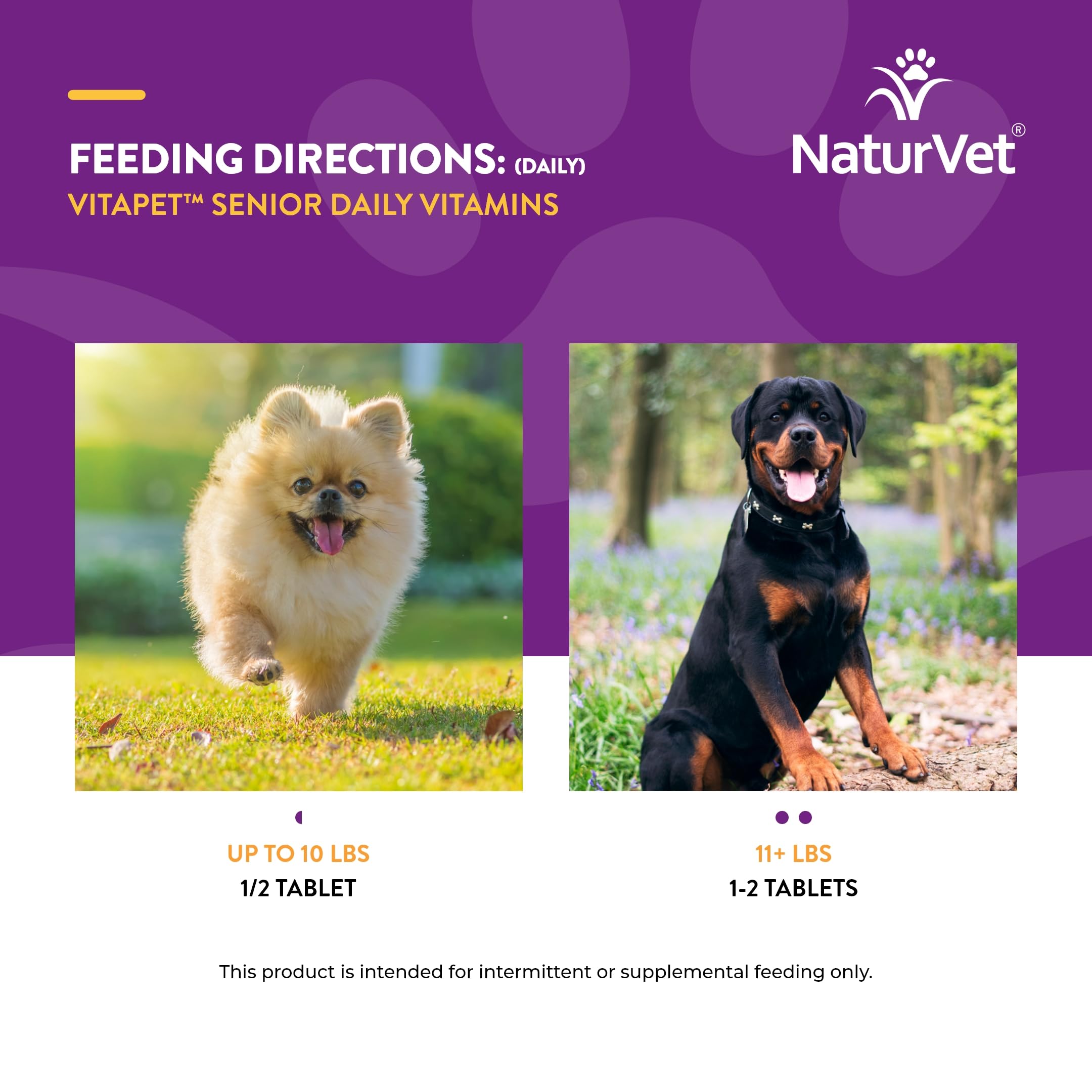 NaturVet VitaPet Senior Daily Vitamins for Dogs with Glucosamine – Joint Support & Full Spectrum Nutrition