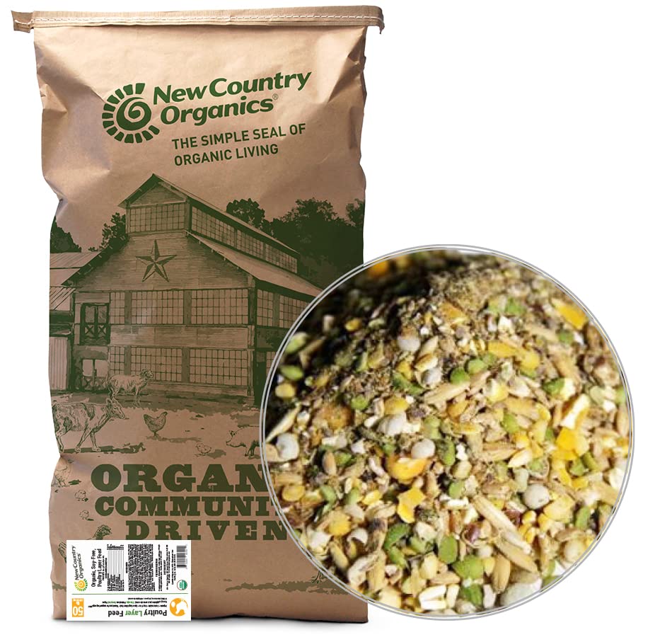 New Country Organics Classic Grind Layer Chicken Feed – 50lb Soy-Free, 17% Protein, Organic & Non-GMO