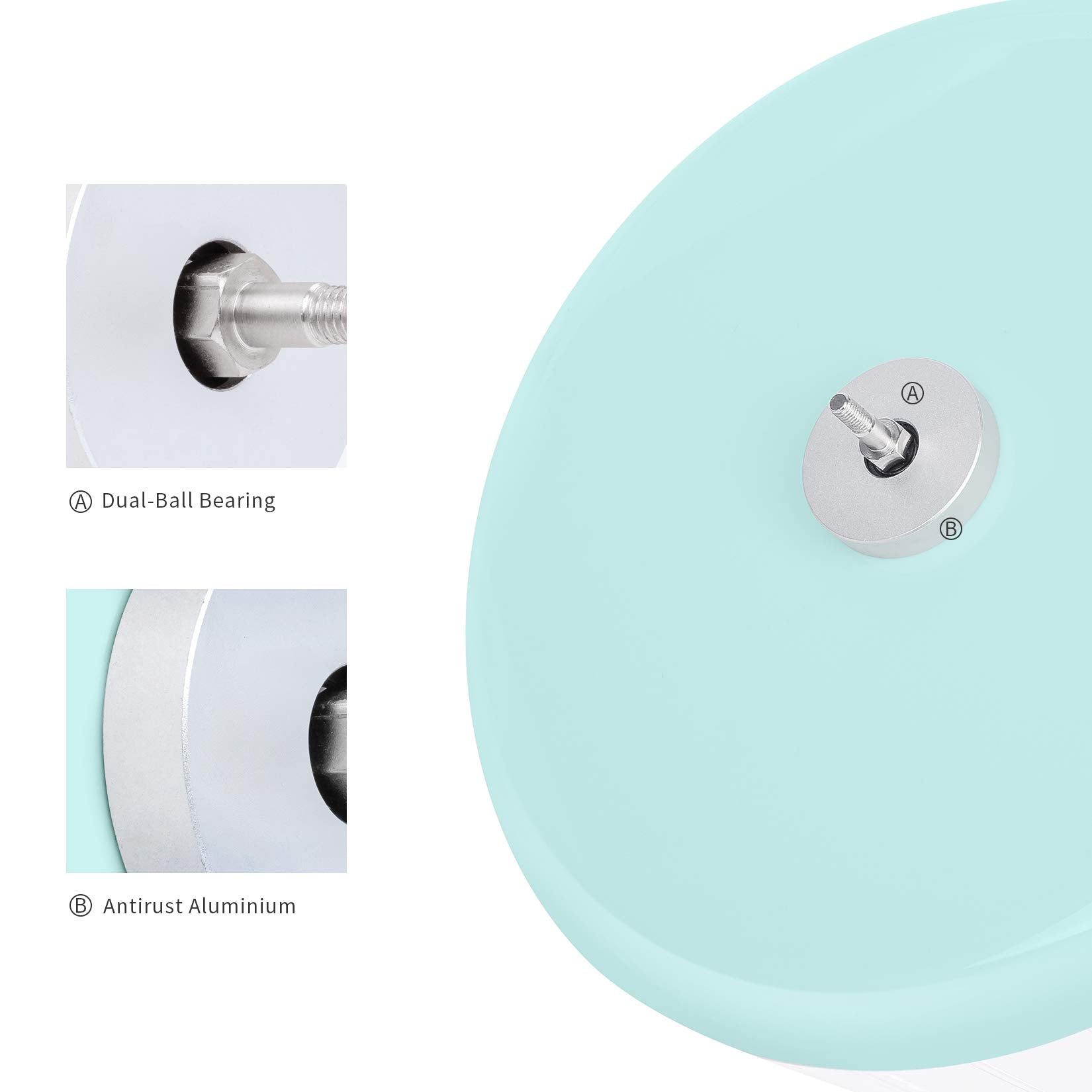 Niteangel Super-Silent 11-Inch Hamster Wheel – Quiet, Adjustable Stand, Mint Green