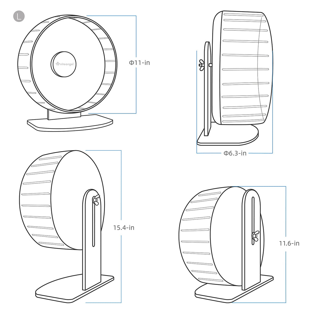 Niteangel Super-Silent 11-Inch Hamster Wheel – Quiet, Adjustable Stand, Mint Green