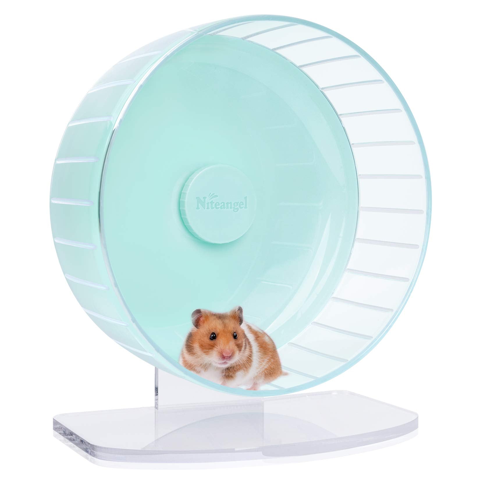 Niteangel Super-Silent 11-Inch Hamster Wheel – Quiet, Adjustable Stand, Mint Green