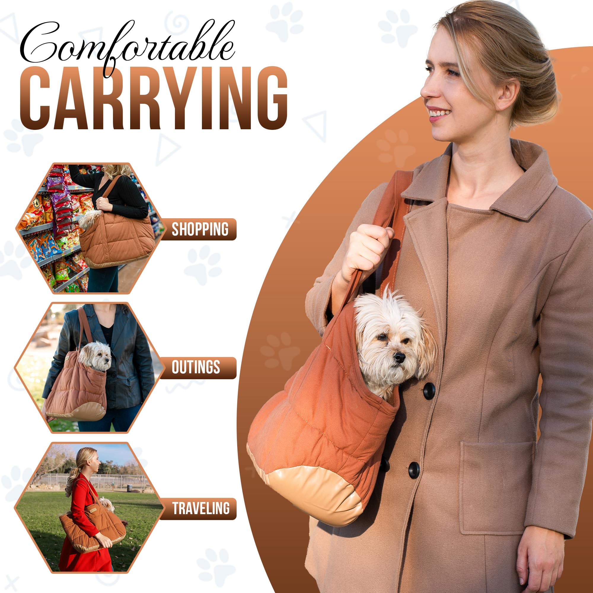 NoblePup Plush Dog Purse Carrier for Small Dogs | Cozy Travel Tote for Under 15 lbs