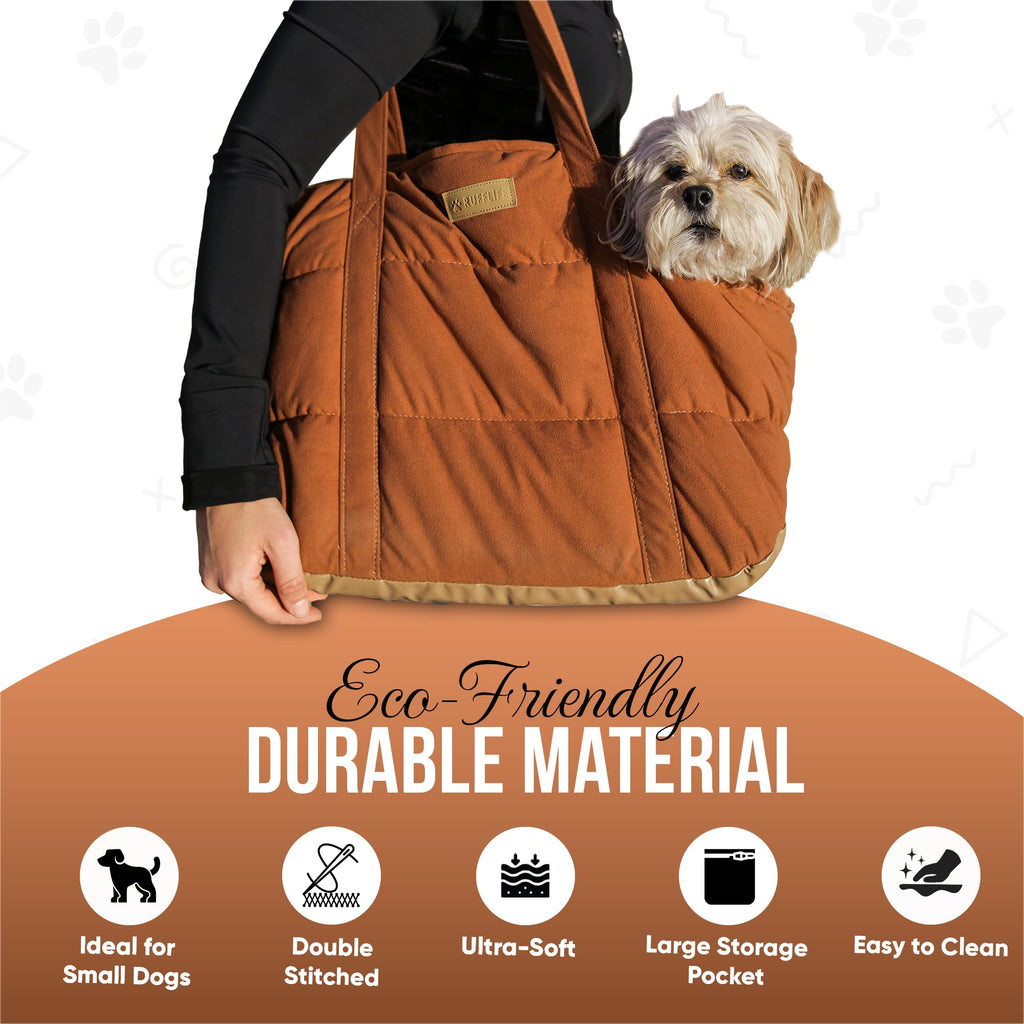 NoblePup Plush Dog Purse Carrier for Small Dogs | Cozy Travel Tote for Under 15 lbs