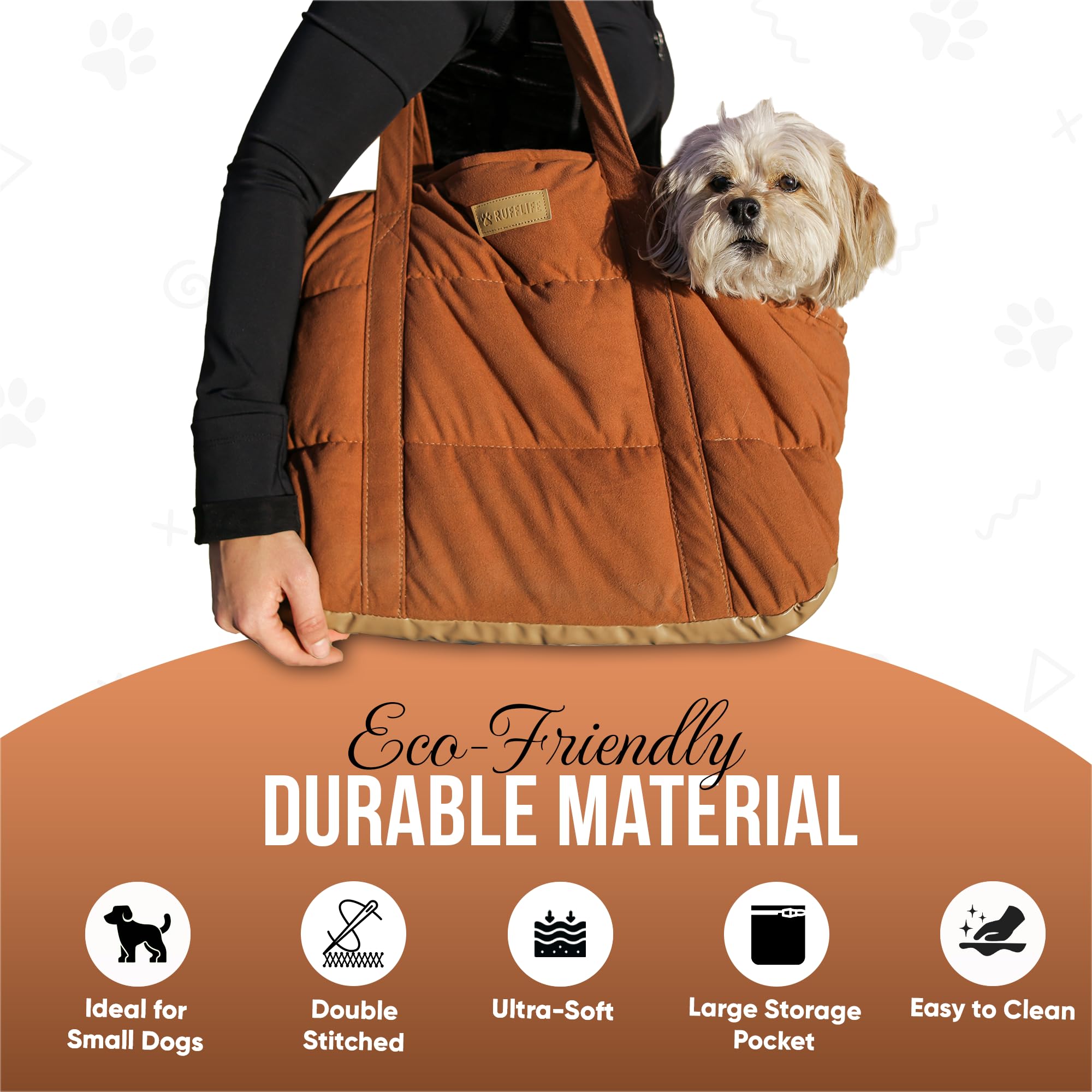 NoblePup Plush Dog Purse Carrier for Small Dogs | Cozy Travel Tote for Under 15 lbs