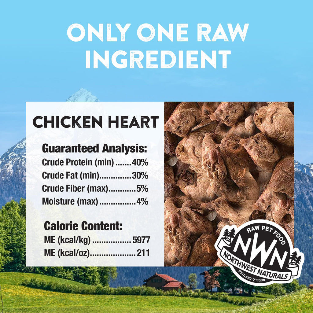 Northwest Naturals Raw Rewards Freeze-Dried Chicken Heart Treats for Dogs & Cats – 10 oz, 1 Ingredient, Human Grade, USA Made