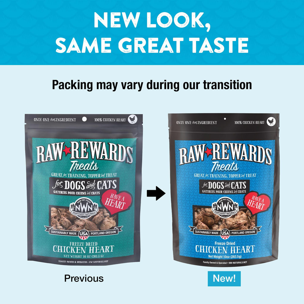 Northwest Naturals Raw Rewards Freeze-Dried Chicken Heart Treats for Dogs & Cats – 10 oz, 1 Ingredient, Human Grade, USA Made