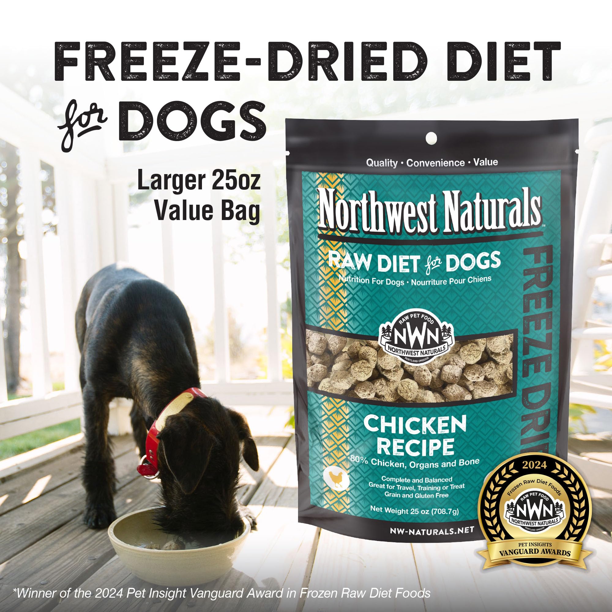 Northwest Naturals Freeze-Dried Chicken Dog Food – Bite-Sized Grain-Free Nuggets | USA Made