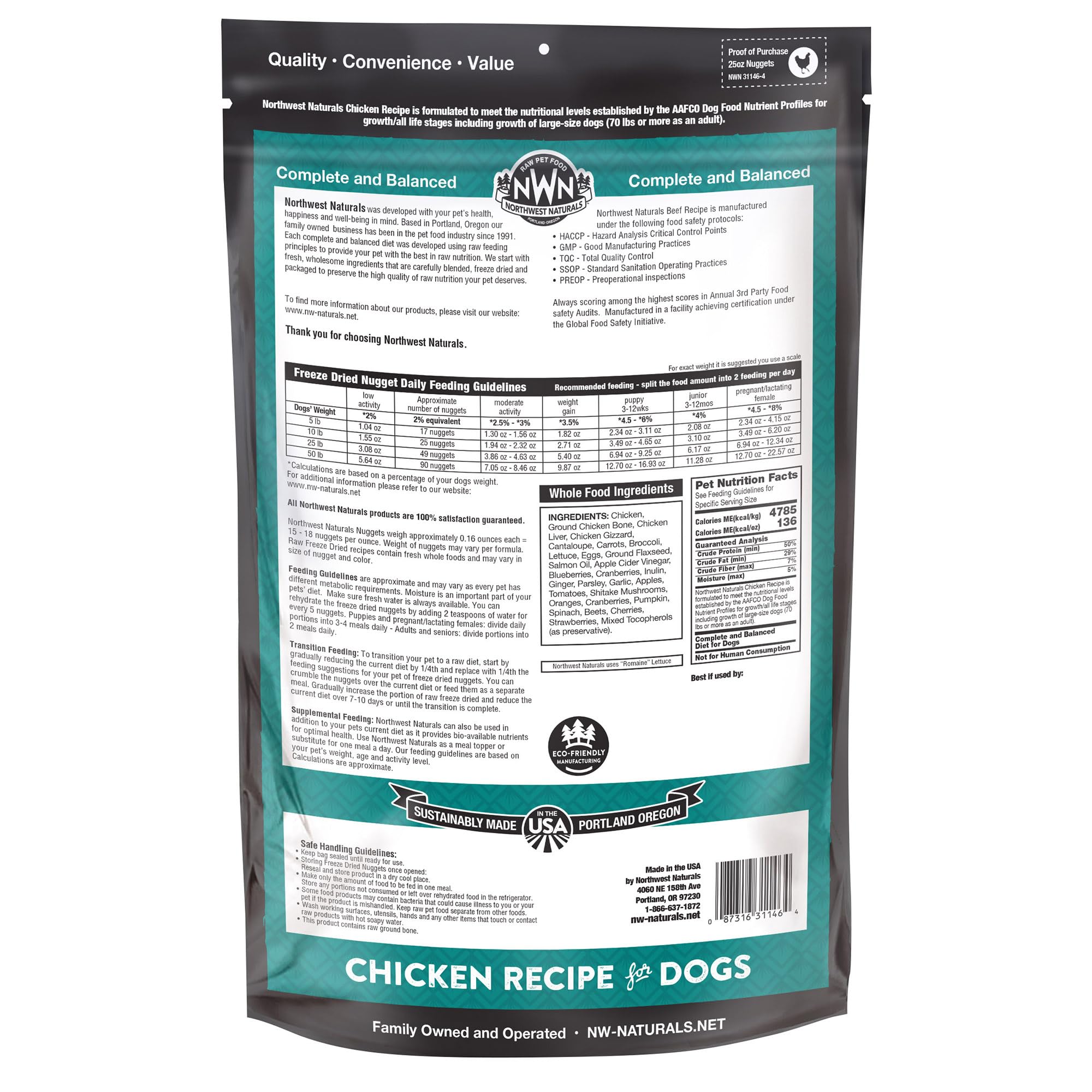 Northwest Naturals Freeze-Dried Chicken Dog Food – Bite-Sized Grain-Free Nuggets | USA Made
