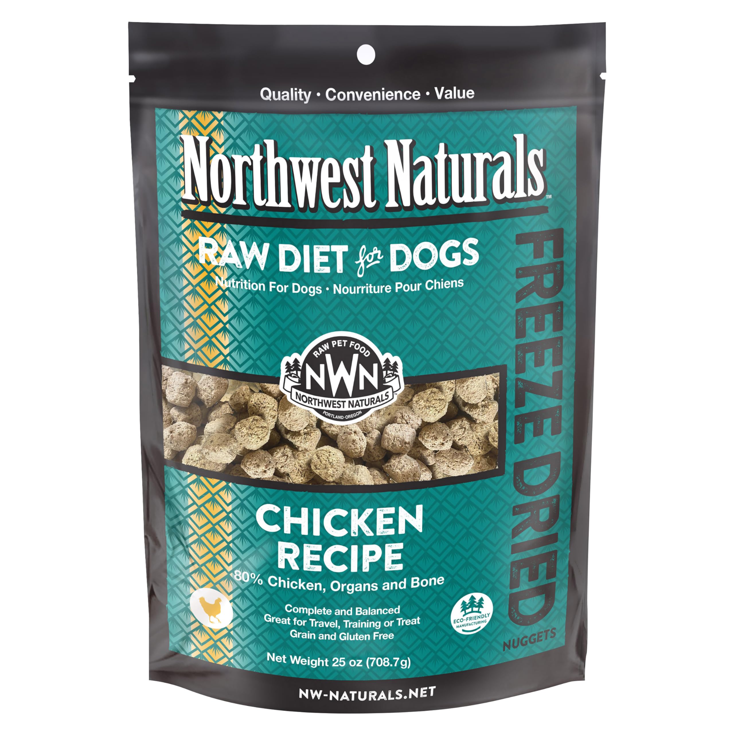 Northwest Naturals Freeze-Dried Chicken Dog Food – Bite-Sized Grain-Free Nuggets | USA Made