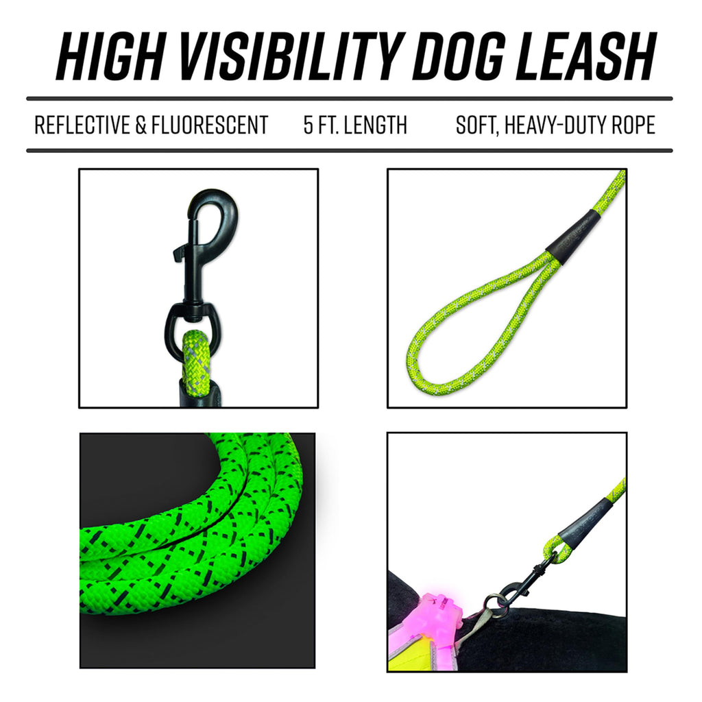 Noxgear LightHound Large Dog Harness & Leash – LED, Reflective, USB Rechargeable