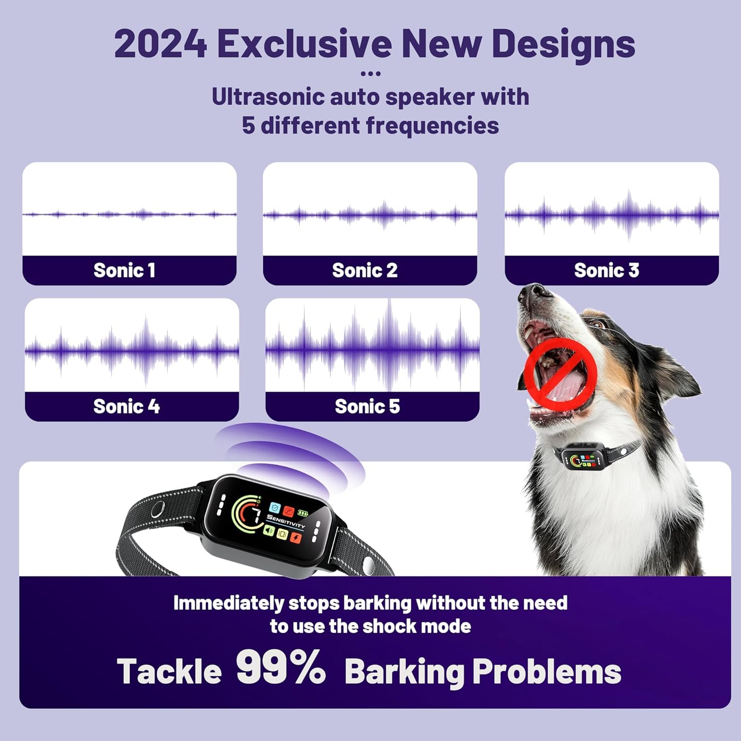 ODIFRBI Bark Collar 2 Pack for All Dogs (8–120 lbs) • Beep + Vibration • 7 Sensitivity Levels