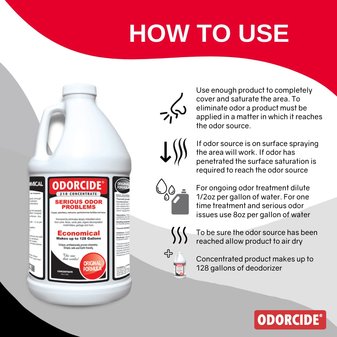 Odorcide 210 Original Scent – Half Gallon Size | Powerful Odor Eliminator for Home & Car