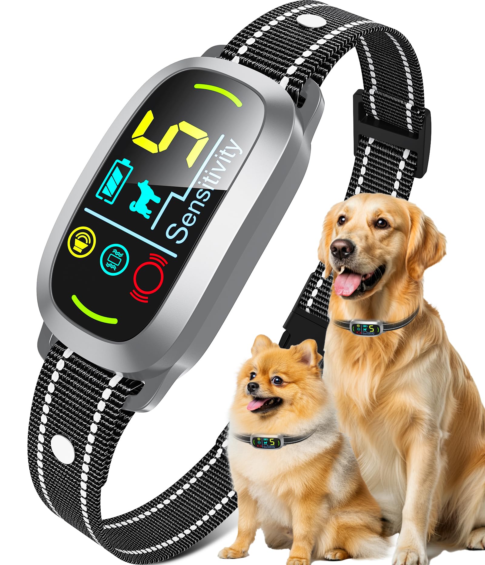 Oliry Smart AI Bark Collar for All Dogs | 5 Training Modes, AI Bark Detection, IP67 Waterproof, Rechargeable