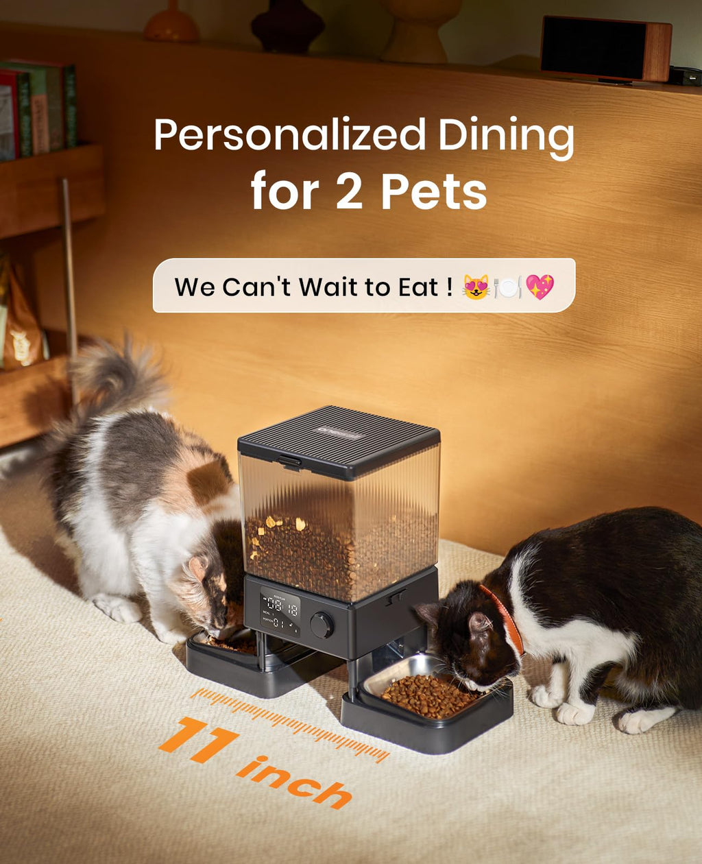oneisall Automatic Cat Feeder for 2 Cats – 5L, 20 Cups, Timed Dispenser