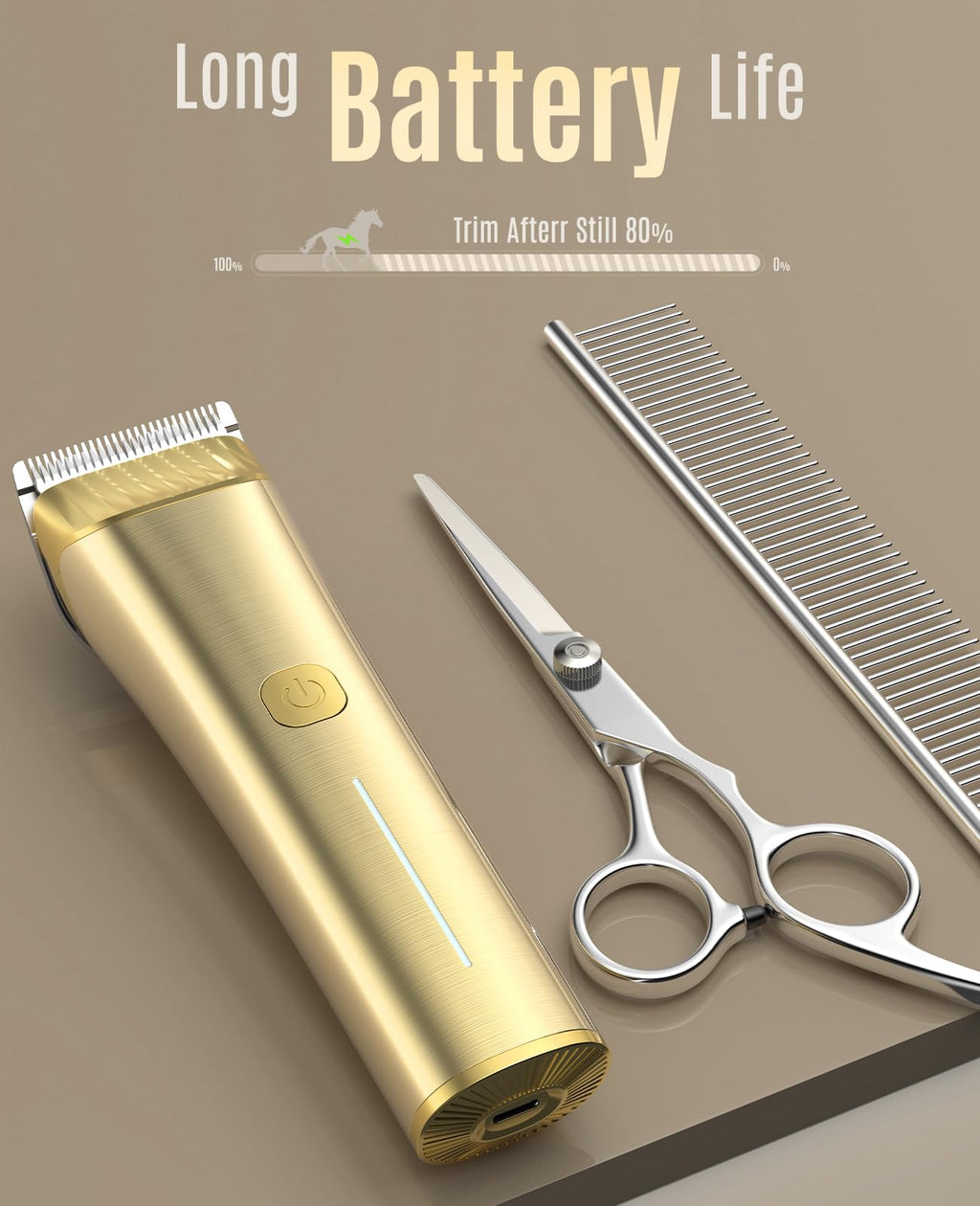 Oneisall Cordless Horse Clippers — Ultra-Quiet, 2-Speed Grooming Kit for Thick Coat