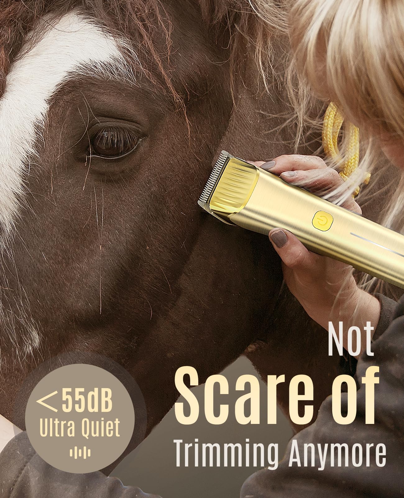 Oneisall Cordless Horse Clippers — Ultra-Quiet, 2-Speed Grooming Kit for Thick Coat