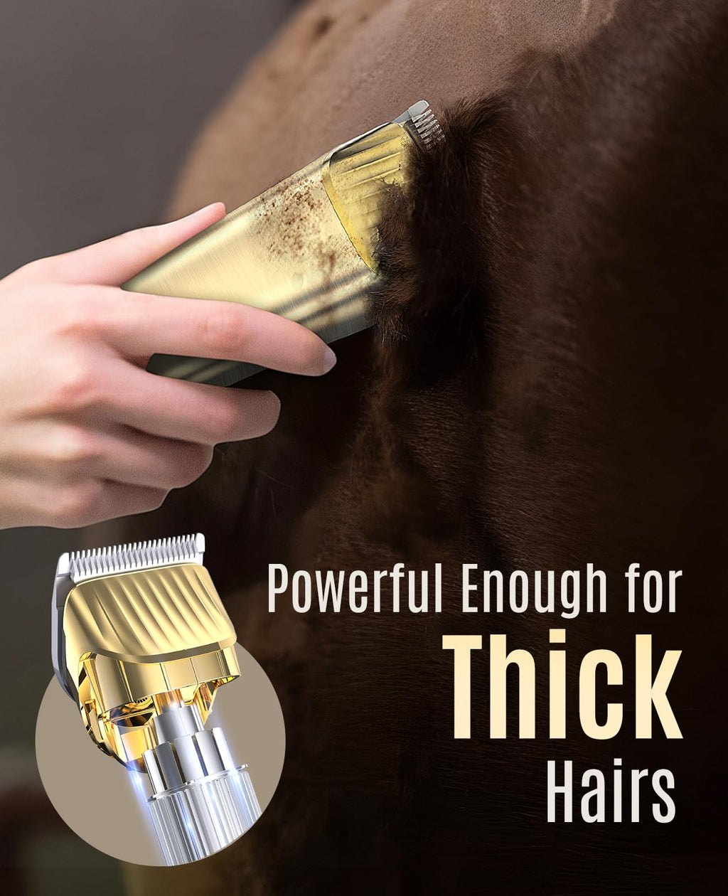 Oneisall Cordless Horse Clippers — Ultra-Quiet, 2-Speed Grooming Kit for Thick Coat