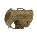 OneTigris No Pull Tactical Dog Harness for Medium to Large Dogs | Breathable Mesh, MOLLE Panels, Handle – XL Brown