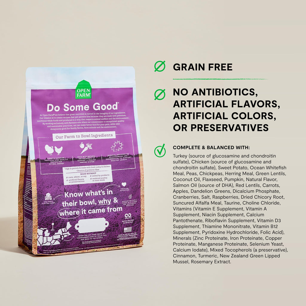 Open Farm Grain-Free Senior Dog Food – Chicken & Turkey, 22lb