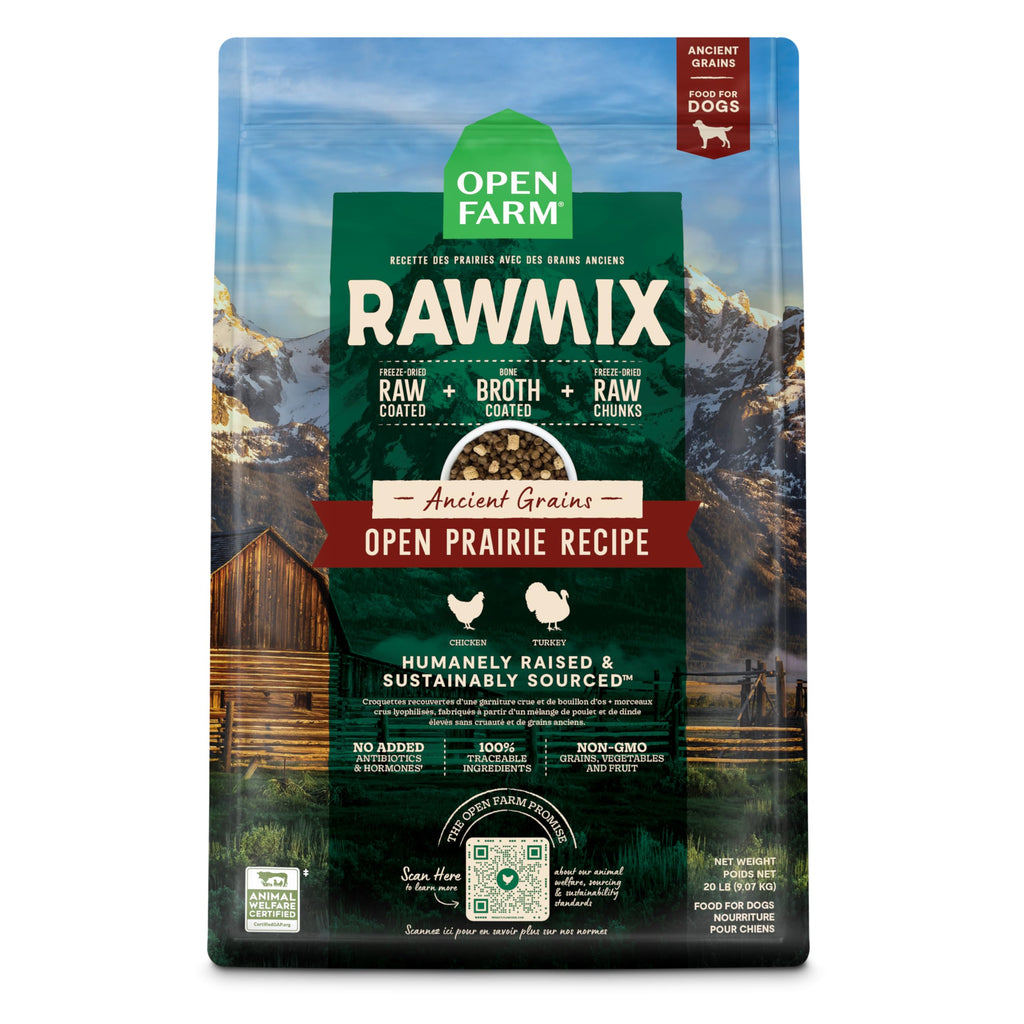 Open Farm RawMix Dry Dog Food with Ancient Grains – Open Prairie Recipe (Chicken & Turkey), 20lb