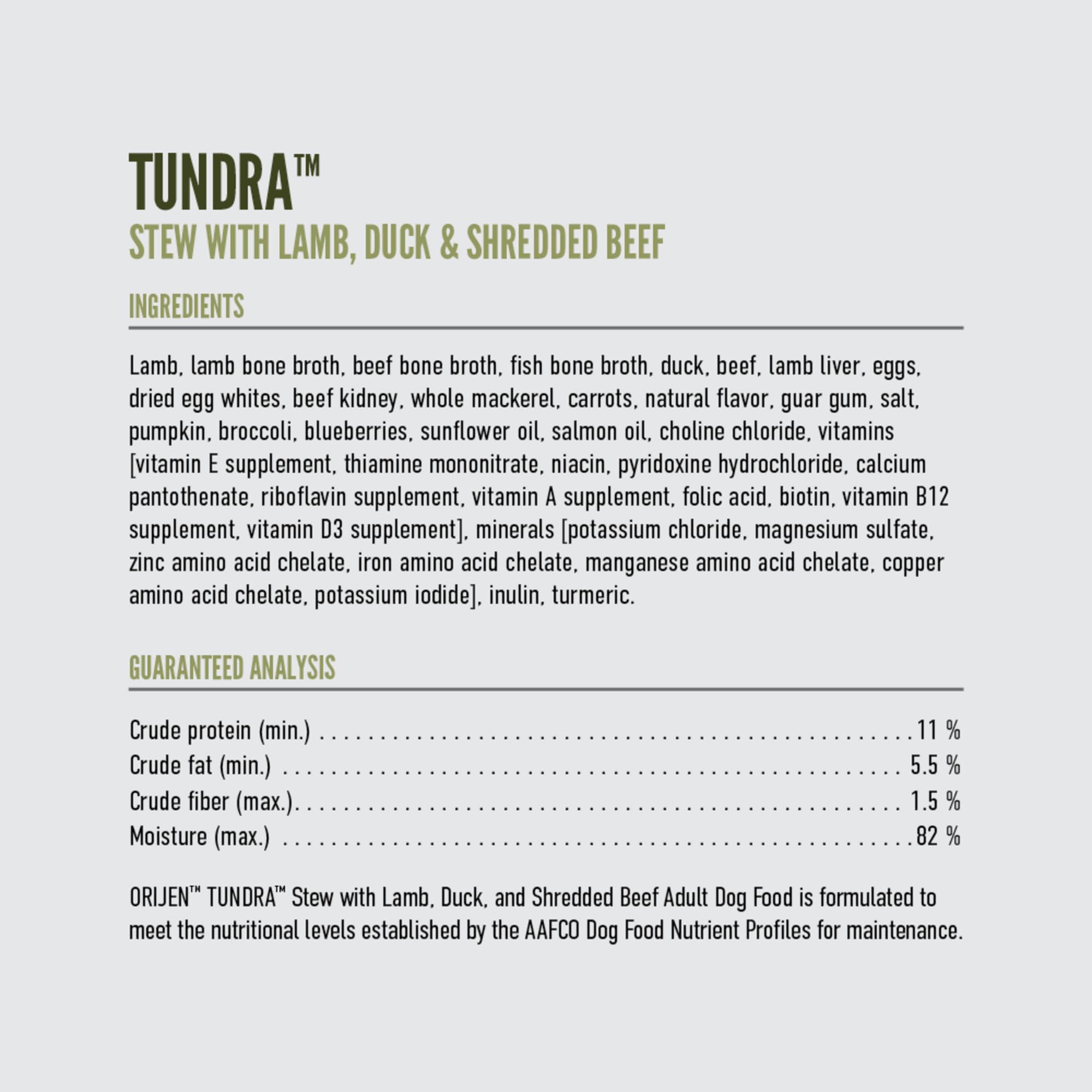 ORIJEN Real Meat Shreds Tundra Stew – Premium Wet Dog Food, Grain-Free