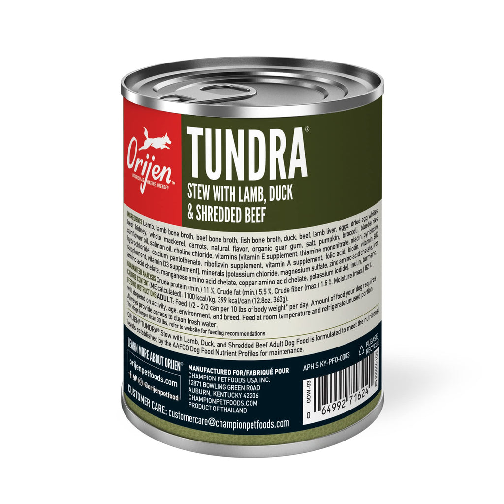 ORIJEN Real Meat Shreds Tundra Stew – Premium Wet Dog Food, Grain-Free