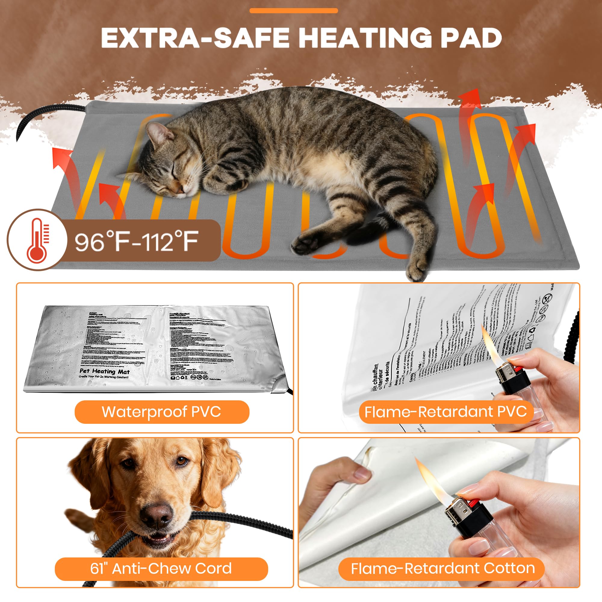 Ortri Outdoor Heated Cat House – Winter Weatherproof Shelter for Multiple Cats (30x14x20)