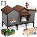 Ortri Outdoor Heated Cat House – Winter Weatherproof Shelter for Multiple Cats (30x14x20)