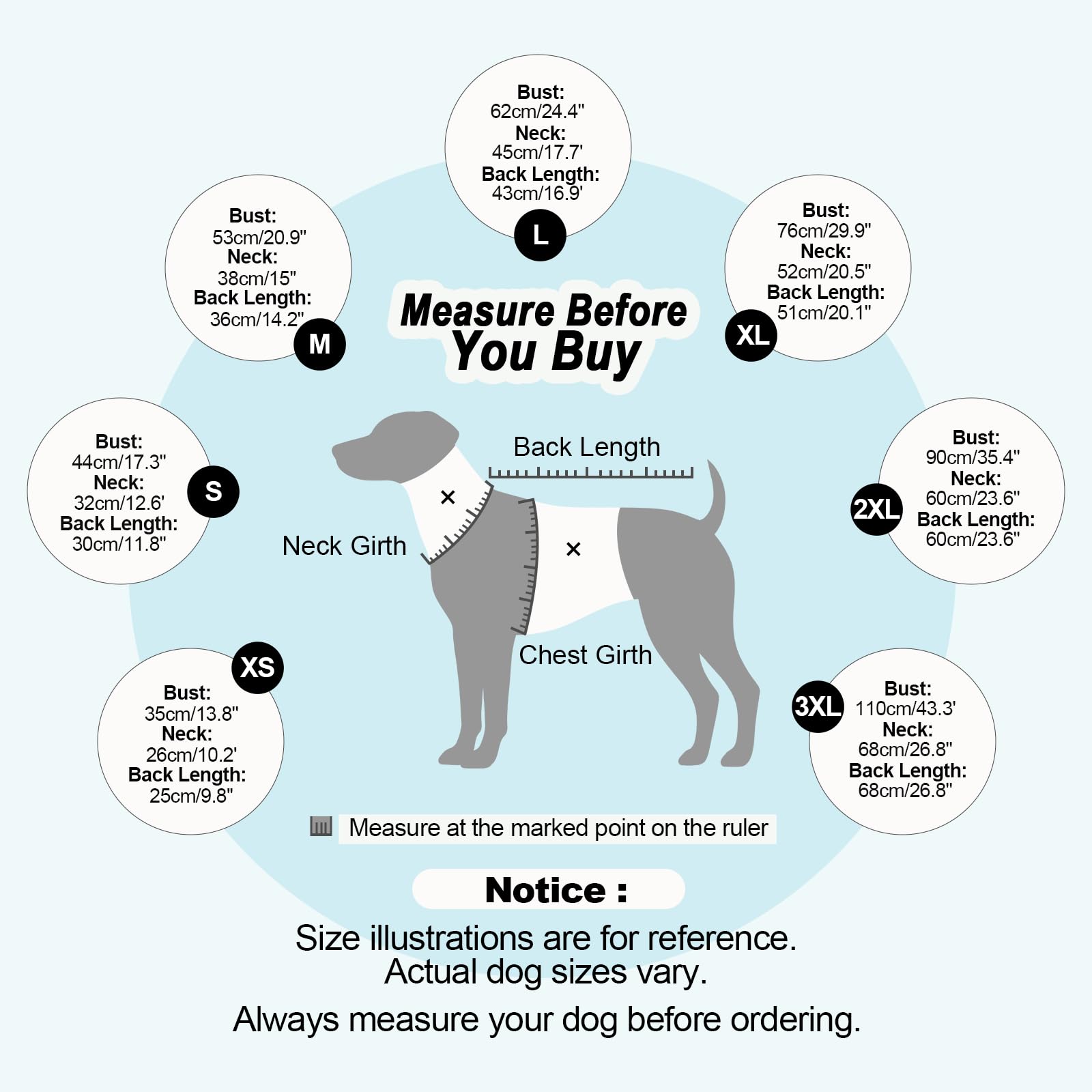 OUOBOB XL Dog Coat for Large Breeds — Waterproof Winter Jacket with D-Ring, Blue