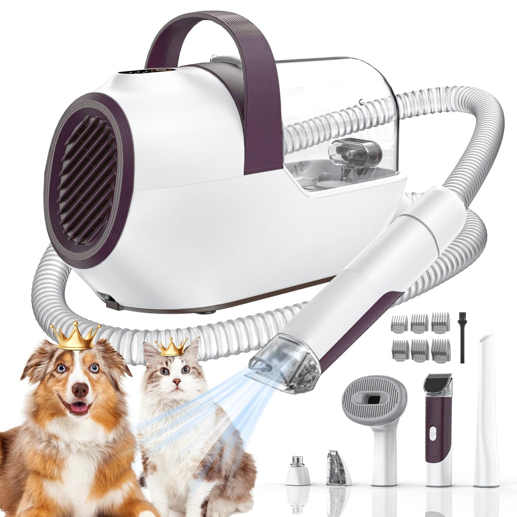Ozumek Dog Grooming Vacuum Kit – 6 Tools, Quiet & Powerful Grooming