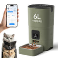 PAPIFEED Automatic Cat Feeder Upgrade — WiFi App Control, Dual Power, 1–12 Meals/Day (Greener)