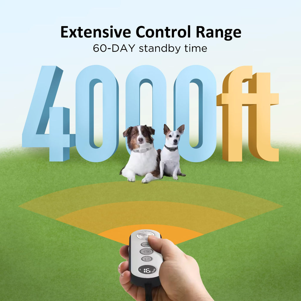 PATPET Shock Collar for Dogs (10–120 lbs) – 4000ft Range, 2-Dog System