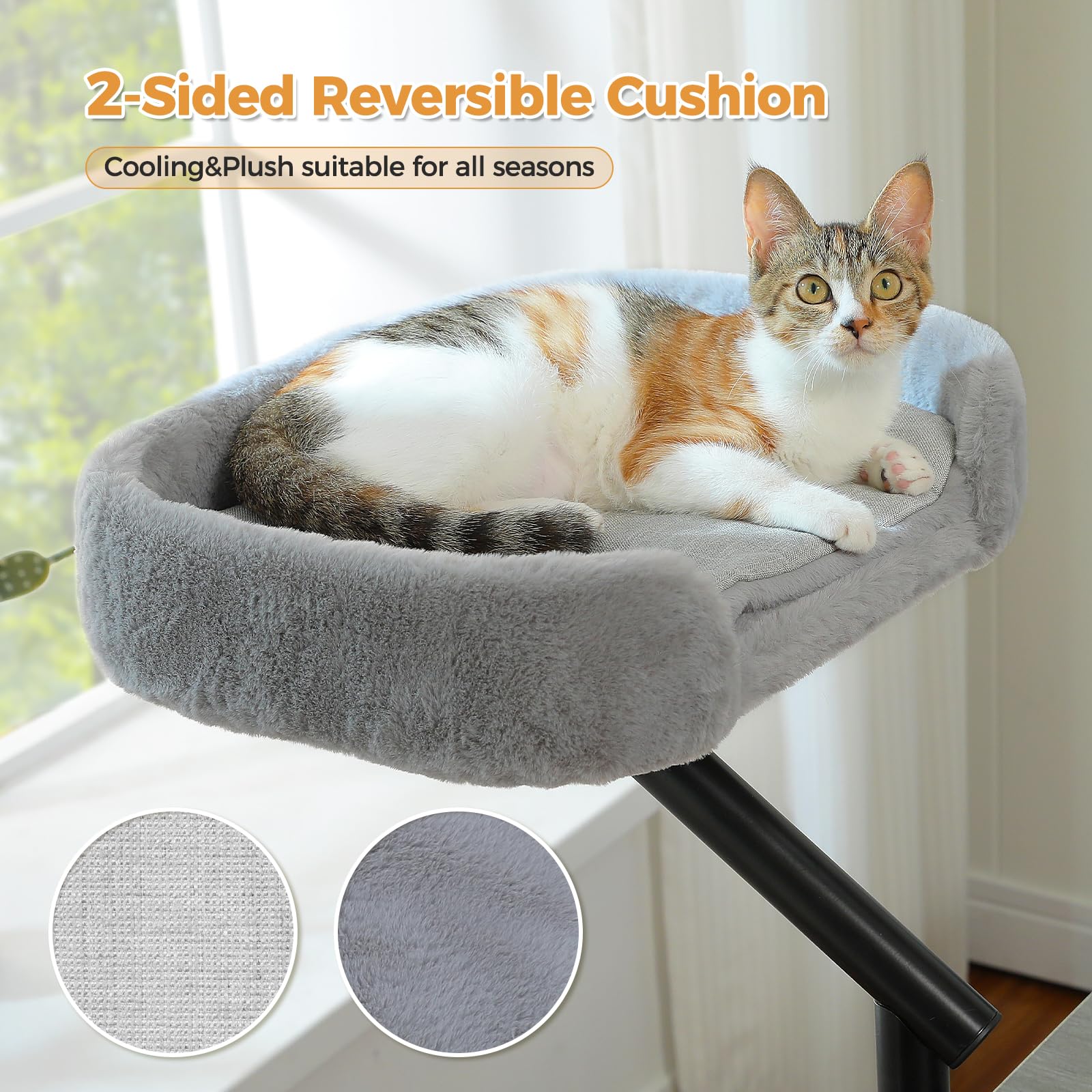 PAWZ Road Cat Desk Bed — 360° Rotating, Adjustable Desk Hammock for Indoor Cats