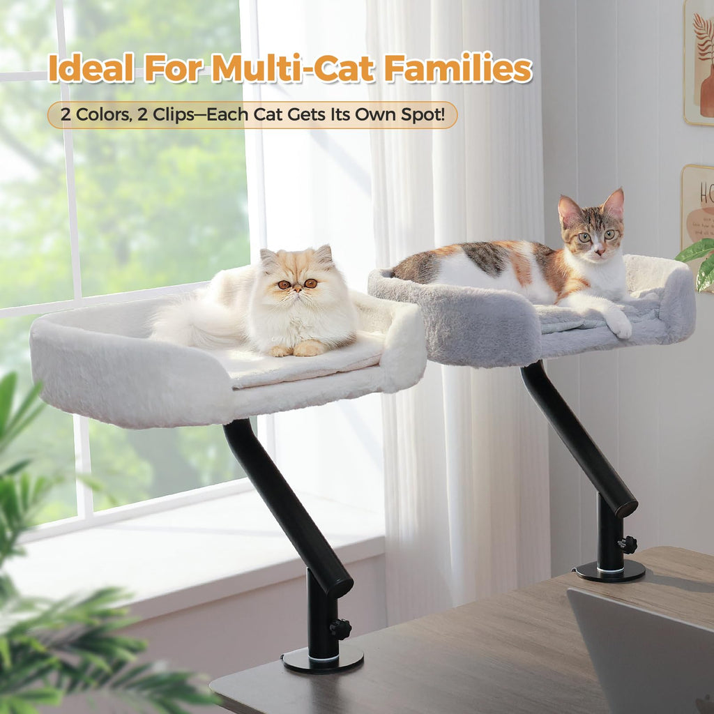 PAWZ Road Cat Desk Bed — 360° Rotating, Adjustable Desk Hammock for Indoor Cats