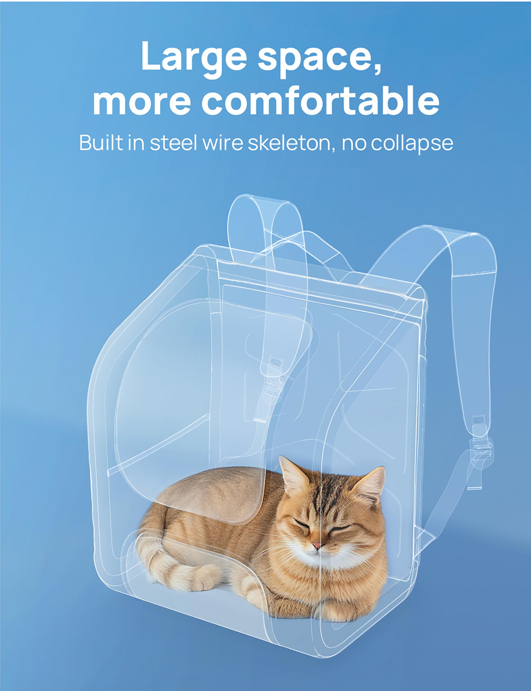 Pecute Cat Backpack Carrier – Large Bubble Backpack, Breathable & Ergonomic (Gray)