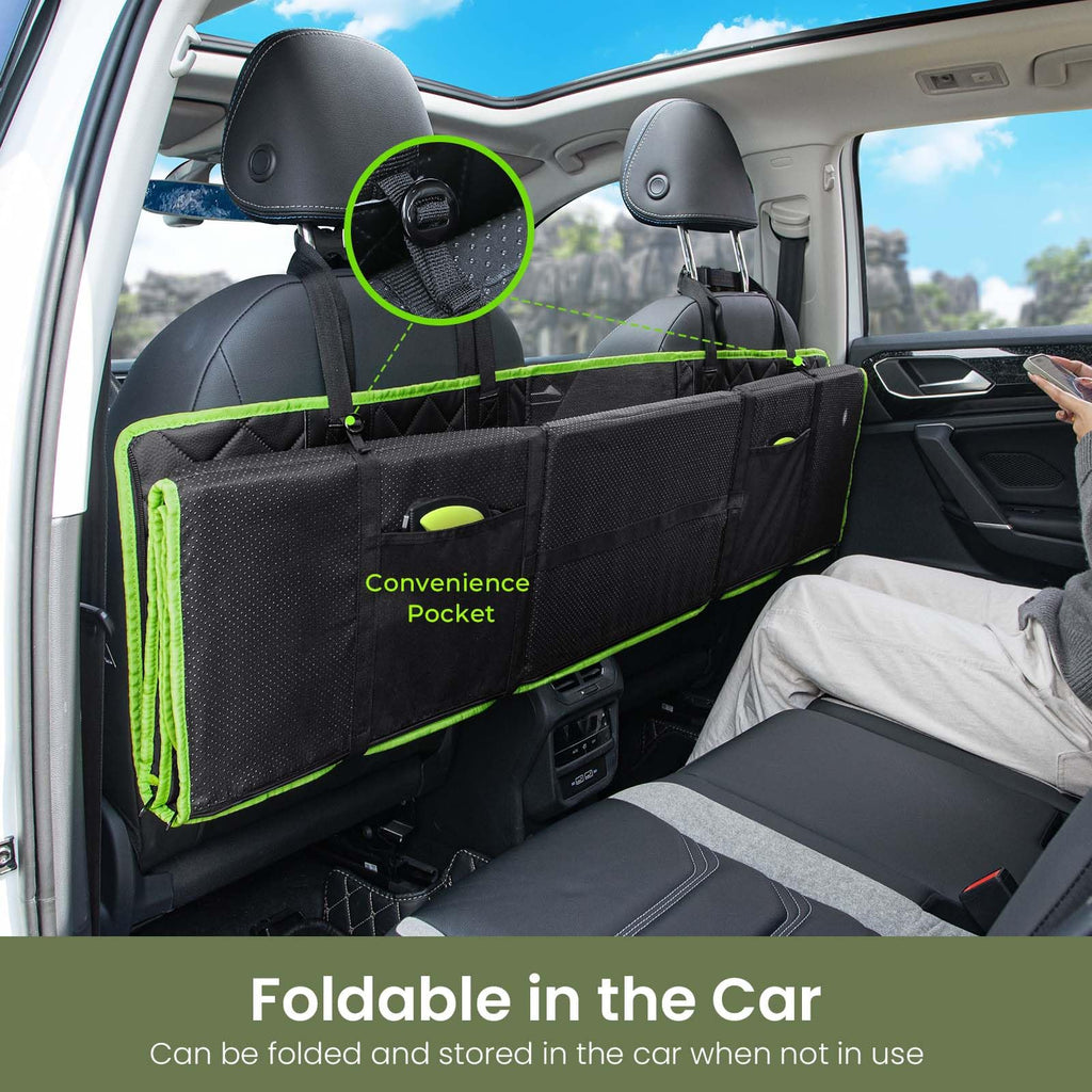 Pecute Dog Car Seat Cover – Waterproof Leather Back Seat Extender, 52.4x24.4 in, 330 lb Capacity