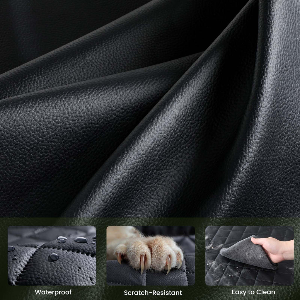 Pecute Dog Car Seat Cover – Waterproof Leather Back Seat Extender, 52.4x24.4 in, 330 lb Capacity