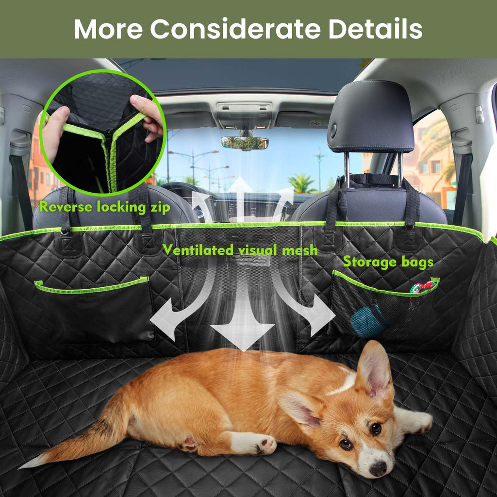Pecute Dog Car Seat Cover – Waterproof Leather Back Seat Extender, 52.4x24.4 in, 330 lb Capacity