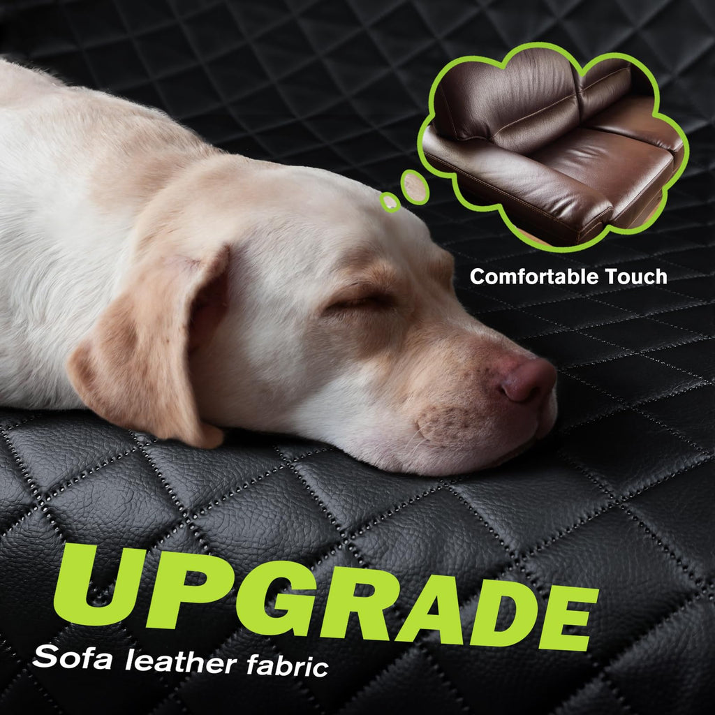 Pecute Dog Car Seat Cover for Back Seat - Leather Fabric, Waterproof, 53.54 x 23.62 in, 330 lbs