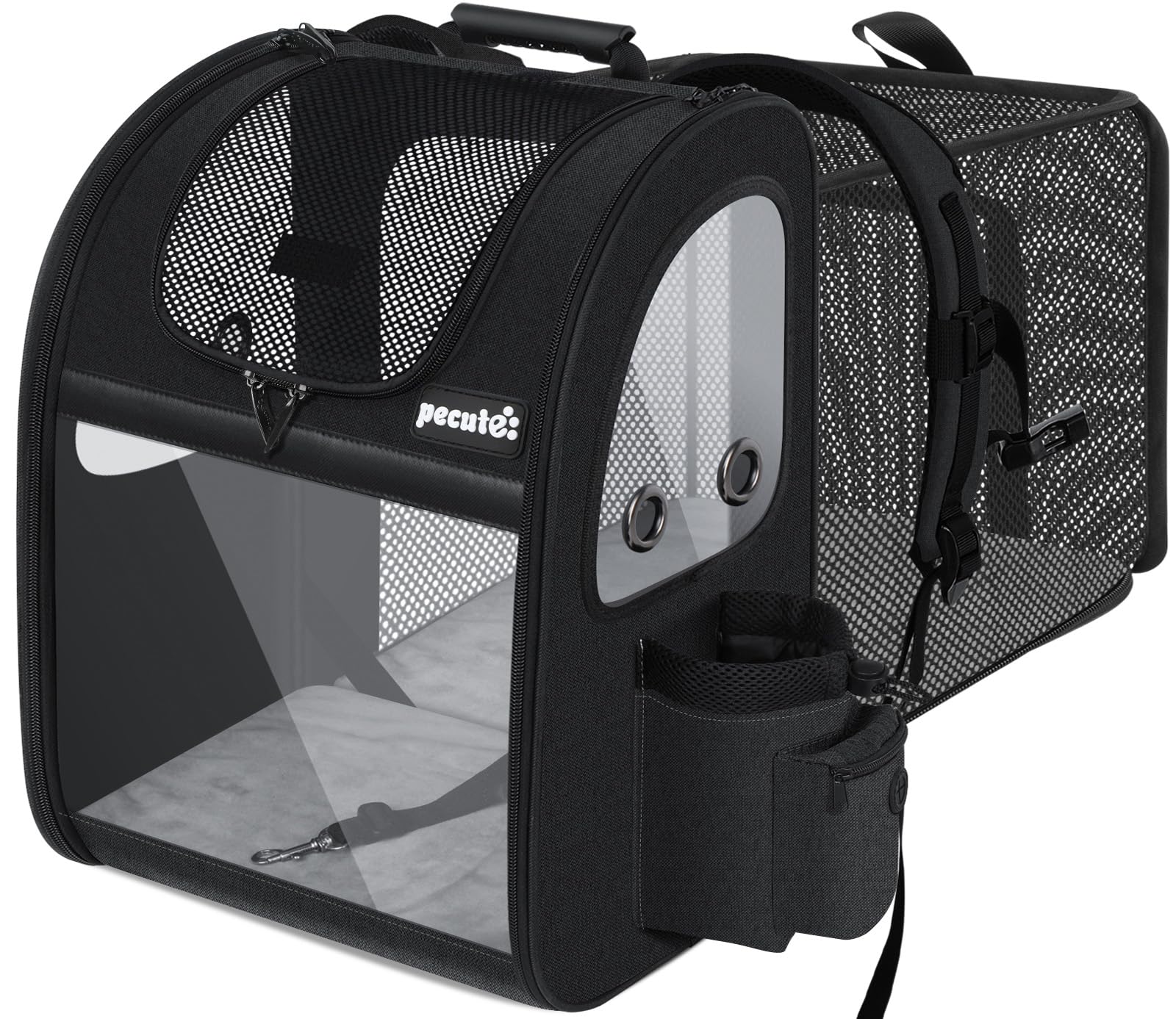 Pecute Pet Carrier Backpack for Small Dogs & Cats - Expandable, Breathable Mesh, Up to 18 Lbs