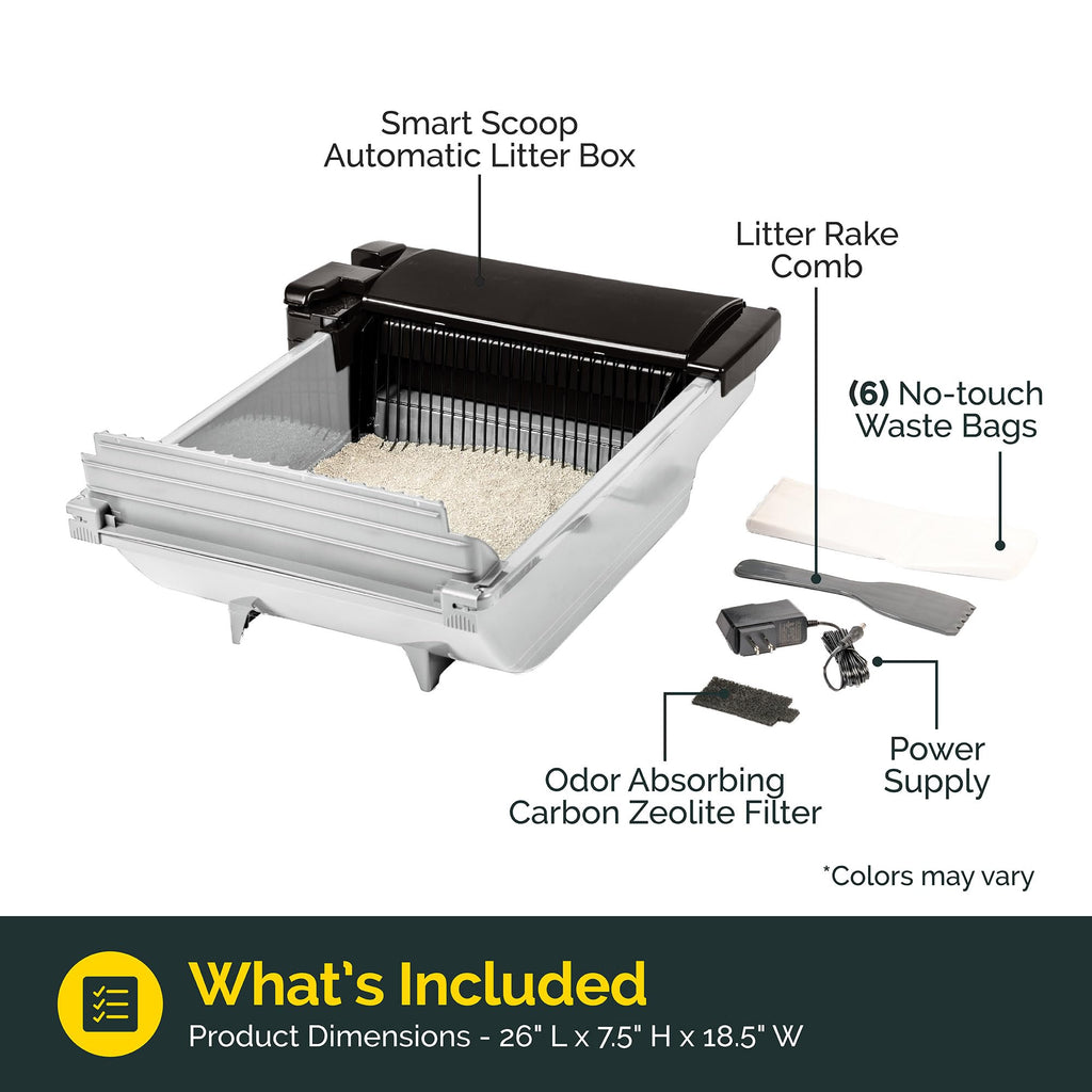 Pet Zone Smart Scoop Self-Cleaning Litter Box for 2 Cats (6–15 lbs) – Carbon Filter & Bags