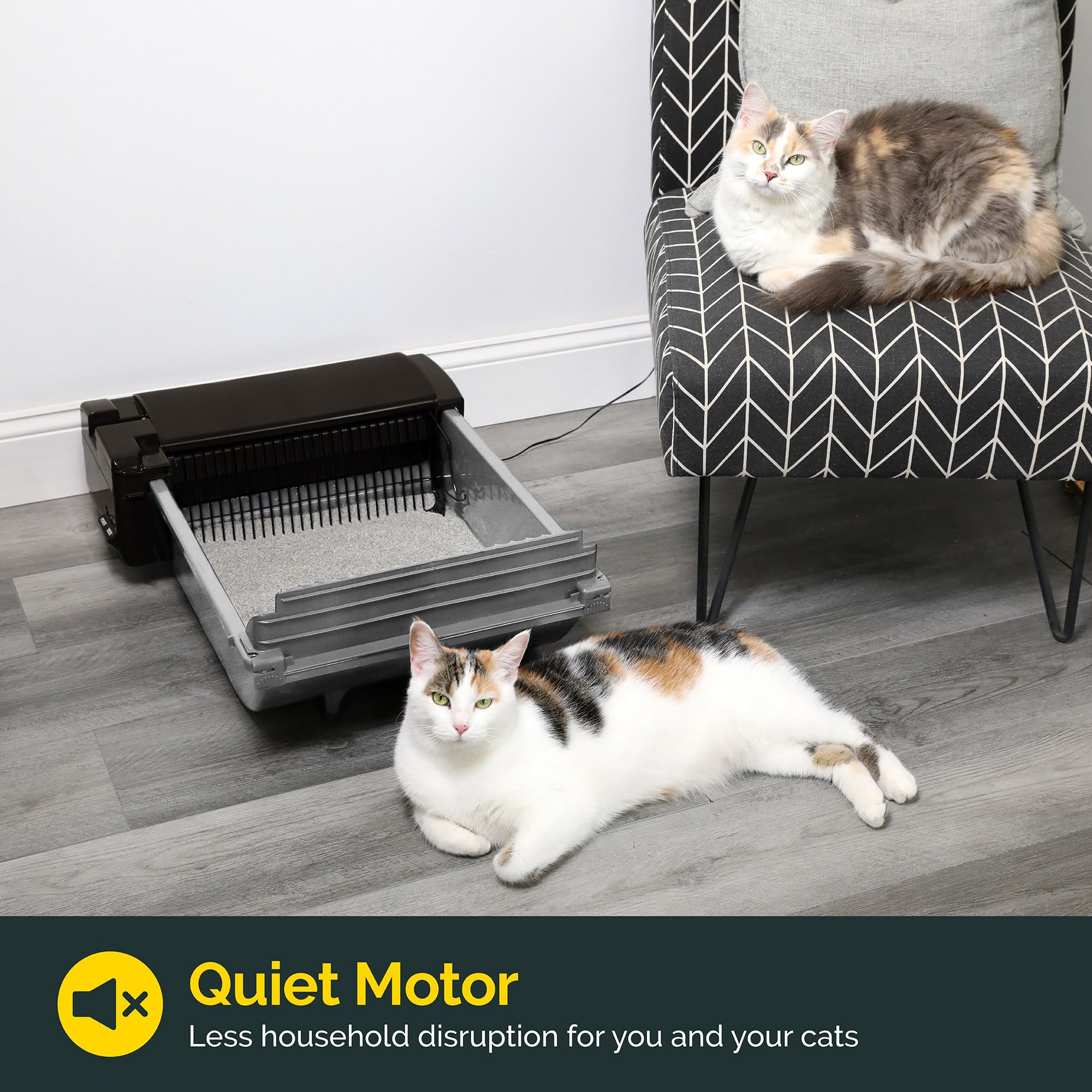 Pet Zone Smart Scoop Self-Cleaning Litter Box for 2 Cats (6–15 lbs) – Carbon Filter & Bags