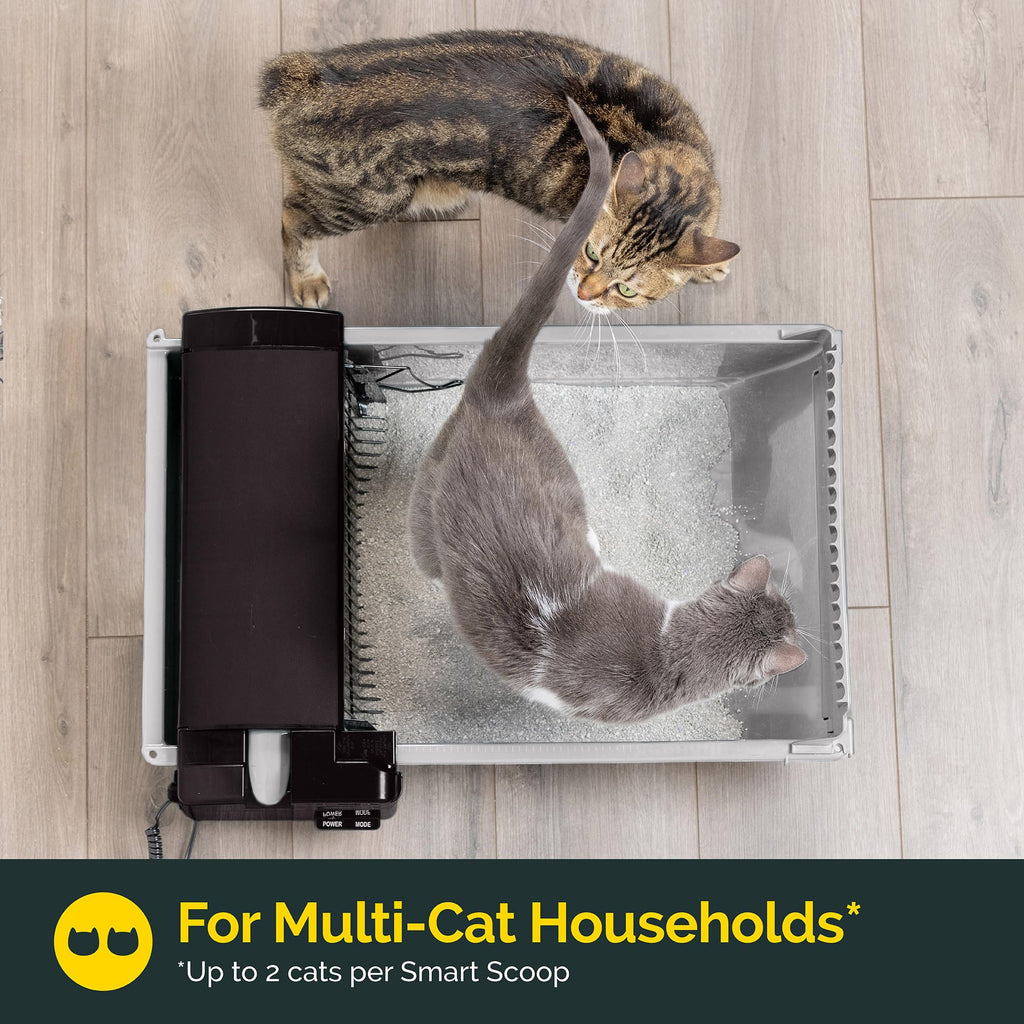 Pet Zone Smart Scoop Self-Cleaning Litter Box for 2 Cats (6–15 lbs) – Carbon Filter & Bags
