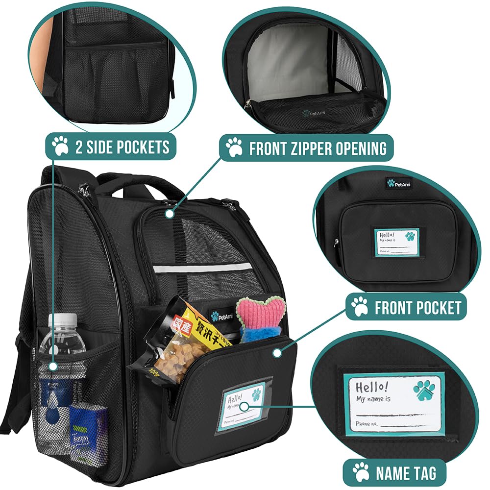 PetAmi Dog Backpack Carrier – Ventilated, Airline-Approved Pet Carrier for Cats & Dogs Up to 18 lbs
