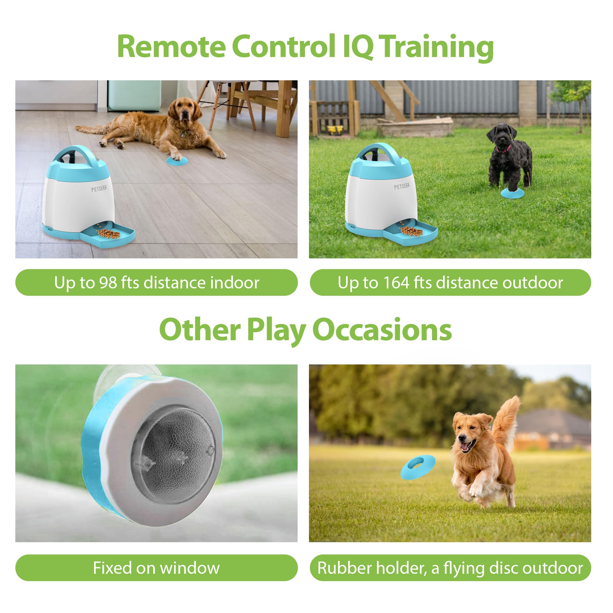 PETGEEK Dog Food Dispenser Toy — Interactive Treat Puzzle, 400ml, USB-Rechargeable