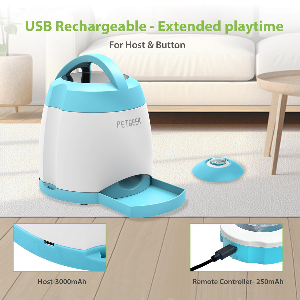 PETGEEK Dog Food Dispenser Toy — Interactive Treat Puzzle, 400ml, USB-Rechargeable